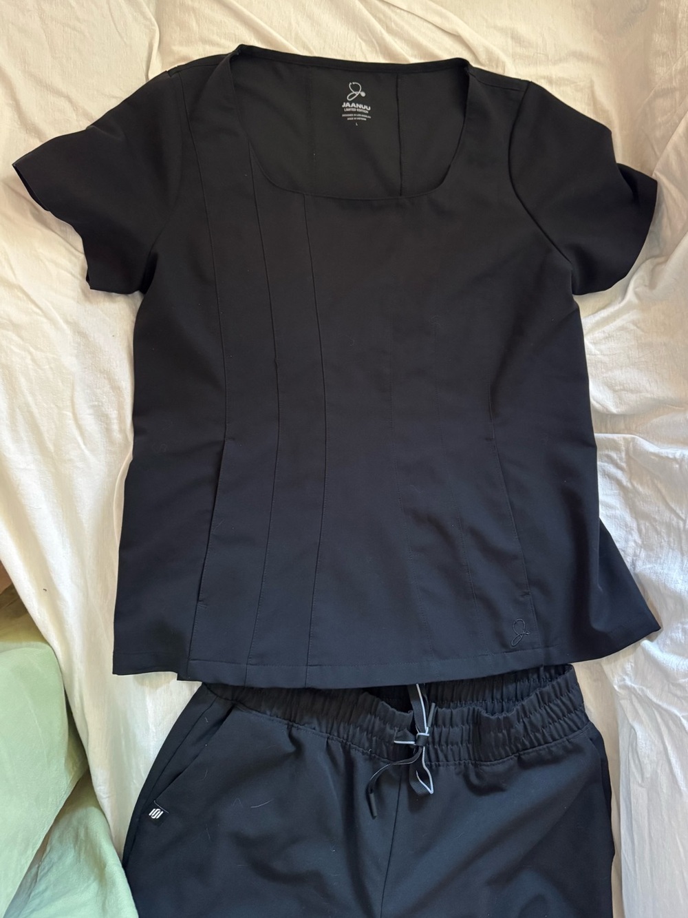 Jaanuu Women's Black scrub set